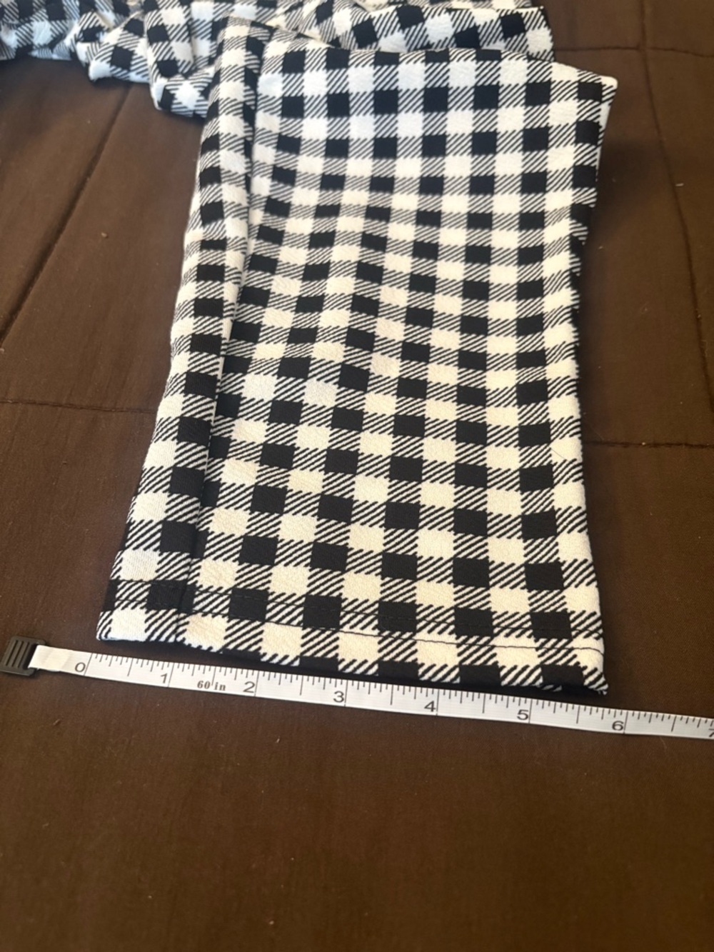 NWOT High-Waisted Black and White Gingham Capris - Picture 8 of 9